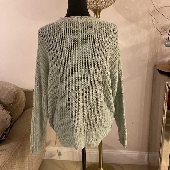 Rag & Bone Green Crew Neck Sweater with Chunky Knit sweater size SP - Picture 3 of 4